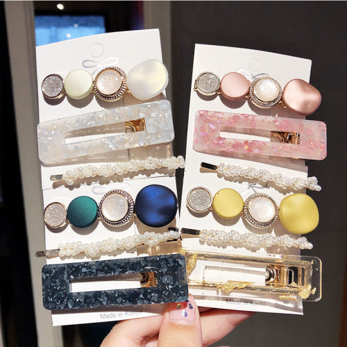Hair Clips For Women Headband Hairpins Barrettes Pearl Geom
