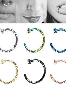 One Piece 6mm 8mm 10mm Colorful Fake Nose Piercing Ring Bod