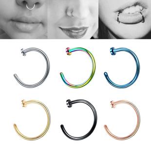 One Piece 6mm 8mm 10mm Colorful Fake Nose Piercing Ring Bod