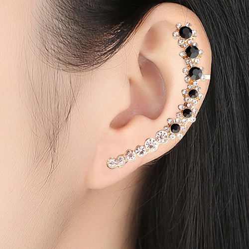 1Pcs Punk Rock Rhinestone Crystal Ear Cuff Wrap Stud