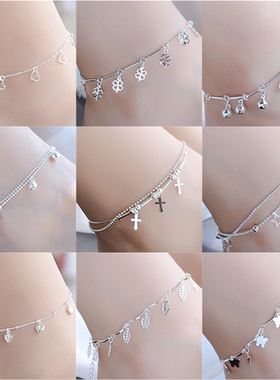 Sterling 925 Silver Alloy Anklets for Women Foot Leg Chain
