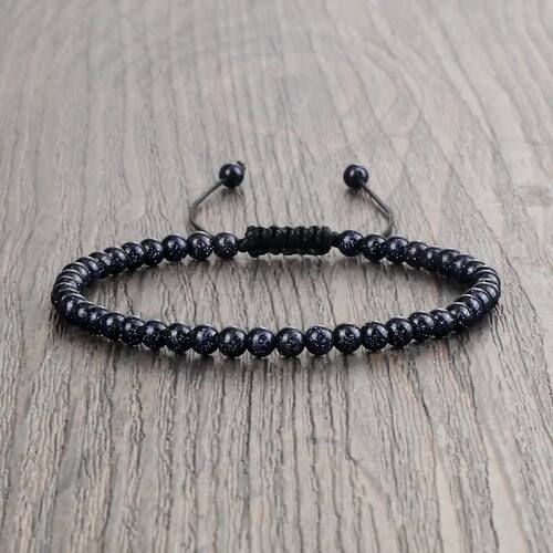 4MM Natural Stone Round Beads Bracelet Women Minimalism