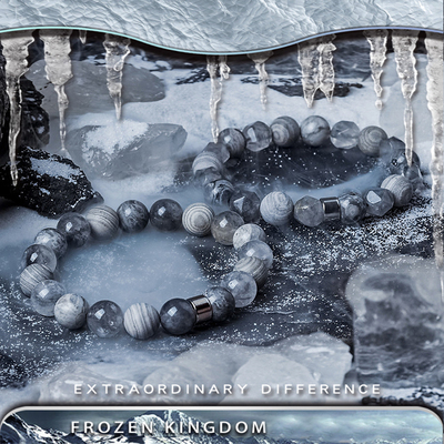 Frozen Series Natural Stone Bracelet Homme Labradorite Map