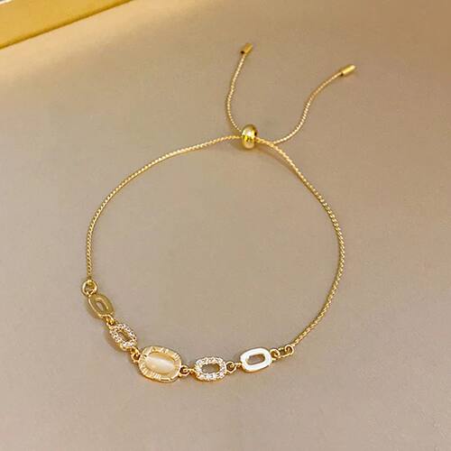 Elegant Gold Color Zircon Bracelets for Women Square 18K
