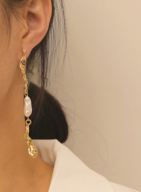 Dangle Earrings for Women Baroque Natural Pearl Women