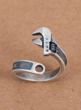 Creative Design Metal Tool Wrench Open Ring for Men Women