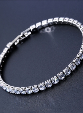 4mm Cubic Zirconia Green Tennis Bracelet Chain Bracelets