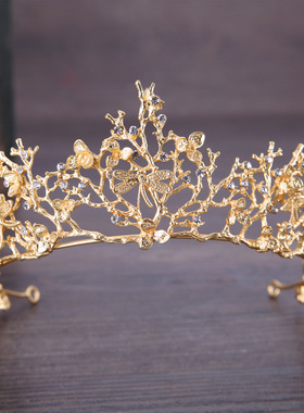 Vintage Wedding Crown Butterfly Rhinestone Crystal Crown