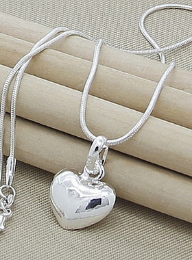 Fine 925 Silver Solid Heart Necklace 18-24 Inches Snake