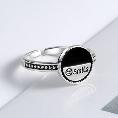 Korean style Thai silver old s925 silver ring female persona