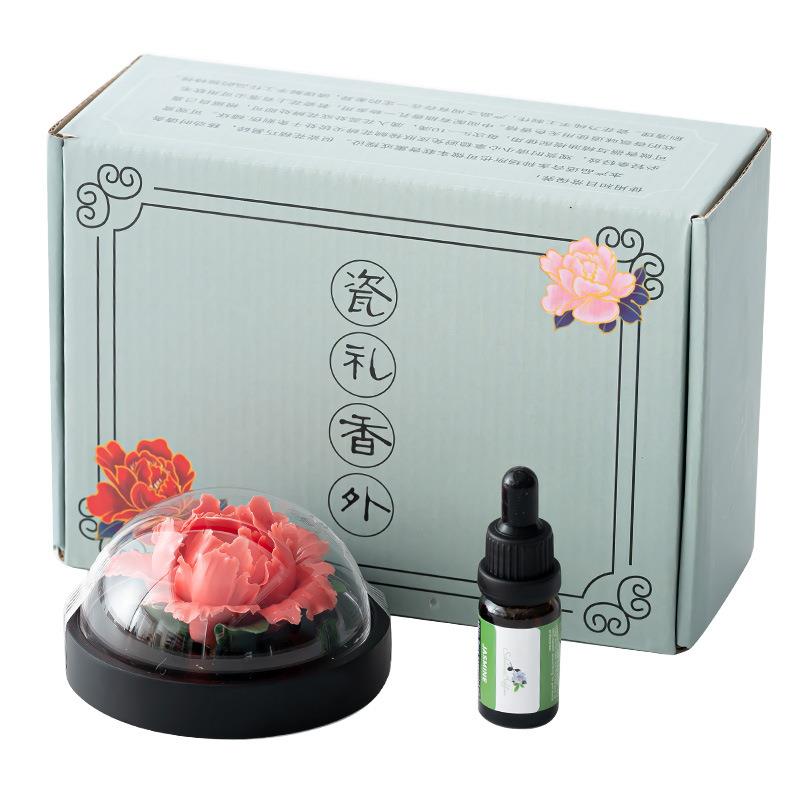 非遗手工捏花创意陶瓷玫瑰花摆件茶玩家用客厅茶桌茶道茶台精油