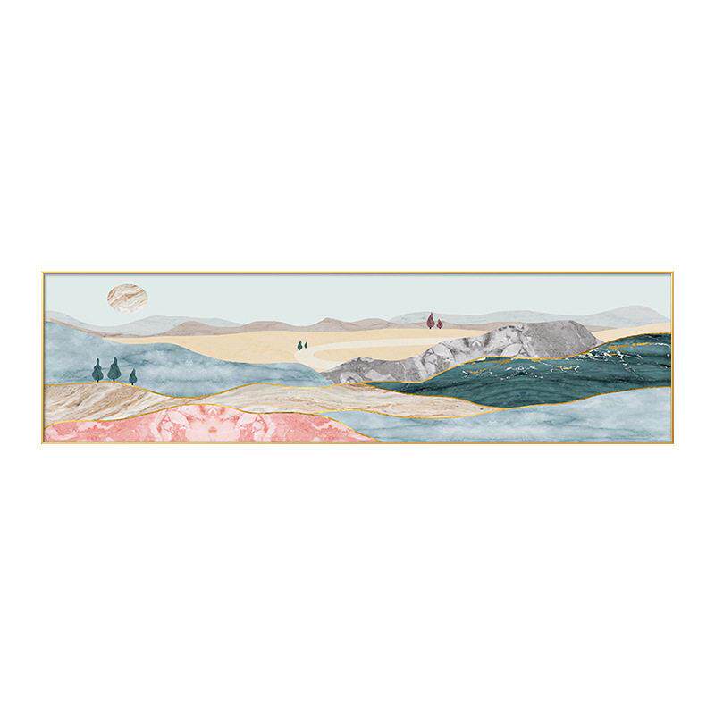 新中式温馨浪漫酒店公寓卧室床头挂画小清新莫兰迪山水风景装饰画