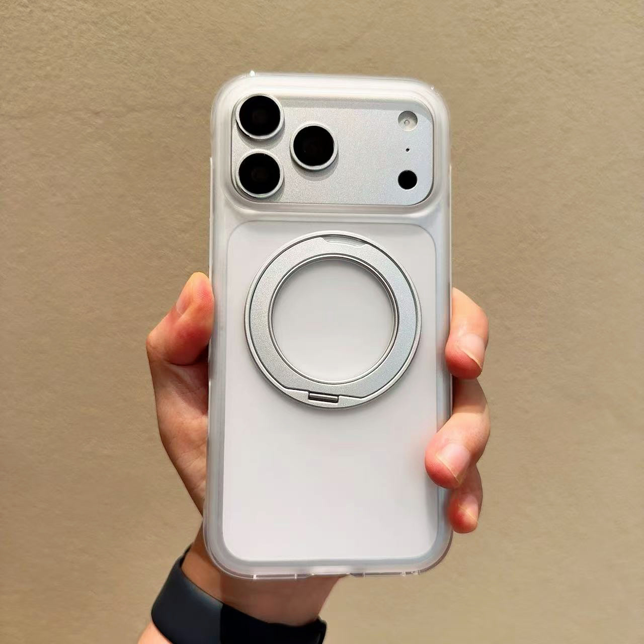 ins简约高级感iphone18pro max手机壳17pro磨砂透明1苹果17防摔大视窗肤感外壳纯色新款情侣磁吸指环支架防摔