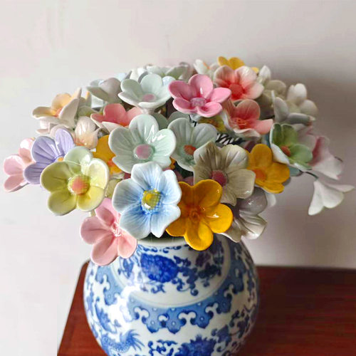 景德镇陶瓷花朵中式陶