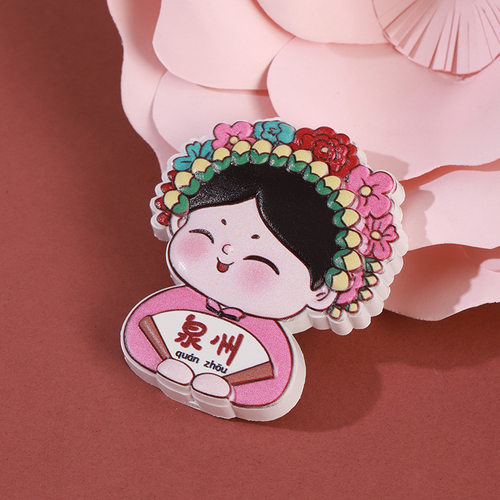 泉州文创簪花女树脂冰