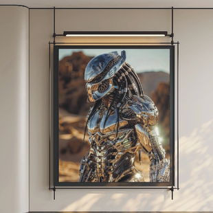 工业风高级艺术品装 饰画酒店酒吧KTV立体玄关背景墙 饰灯金属杆装