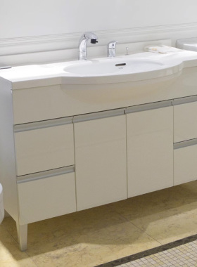 TOTO浴室柜1.2米落地浴室柜龙头组合LDKW1203W/K洗漱台梳洗柜(06)