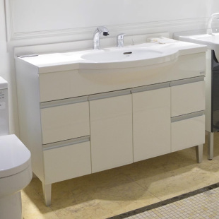 TOTO浴室柜1.2米落地浴室柜龙头组合LDKW1203W/K洗漱台梳洗柜(06)