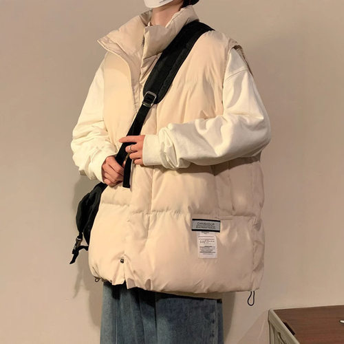 oversize棉衣马甲男款春季加厚保暖棉服外套背心美式坎肩马夹潮牌