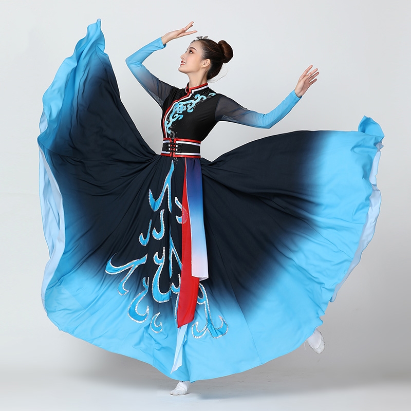新款蒙古族服装秋冬季现代舞天边蒙古舞蹈演出服女民族风成人定做