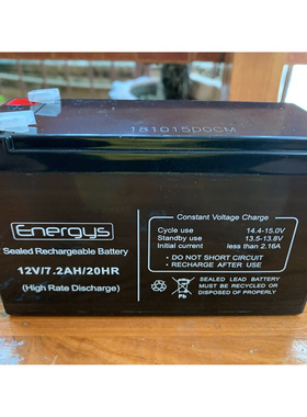 ENERGYS蓄电池 12V7.2AH 免维护可充电电池