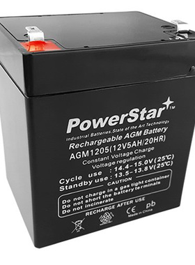 POWERSTAR蓄电池 AMG1205 12V5AH/20HR 免维护可充电电池