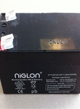 NIGLON蓄电池 VT12012 12V1.2AH/20HR免维护可充电铅酸电池