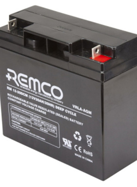 REMCO 蓄电池 RM12-20DCM 12V20AH 20HR 免维护铅酸电池