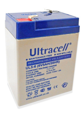 Ultracell UL5-6 6V5AH/20HR免维护可充电铅酸蓄电池