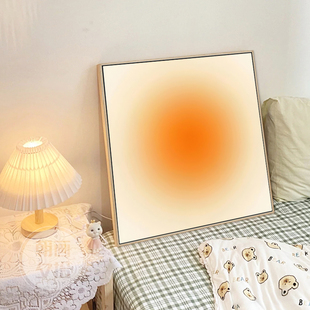 北欧治愈系客厅摆画ins小清新日出画抽象装 饰画简约卧室餐厅挂画