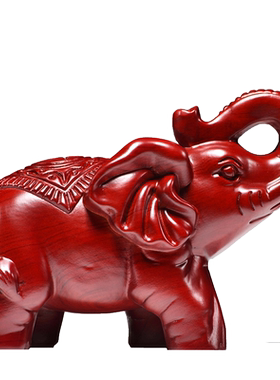 实木质家居大象摆件送礼工艺品