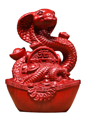 红花梨木雕蛇摆件红木十二生肖蛇家居装饰实木开业乔迁送礼工艺品
