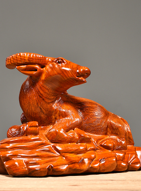 花梨实木雕刻水牛摆件牛气冲天家居客厅办公装饰工艺品开业送礼品