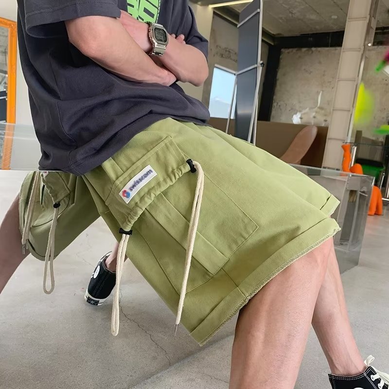 美式复古立体口袋工装短裤男夏季