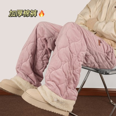 加绒保暖棉裤男冬季羊羔绒休闲裤