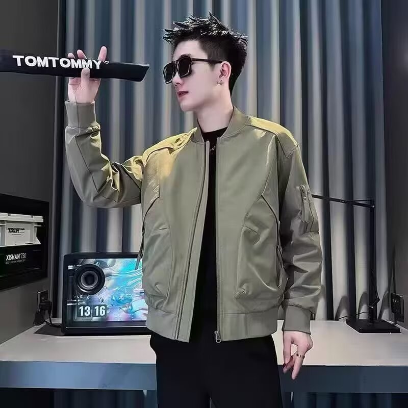 潮牌痞帅短款夹克男款潮流休闲棒球服外套衣服男2025新款爆款上衣
