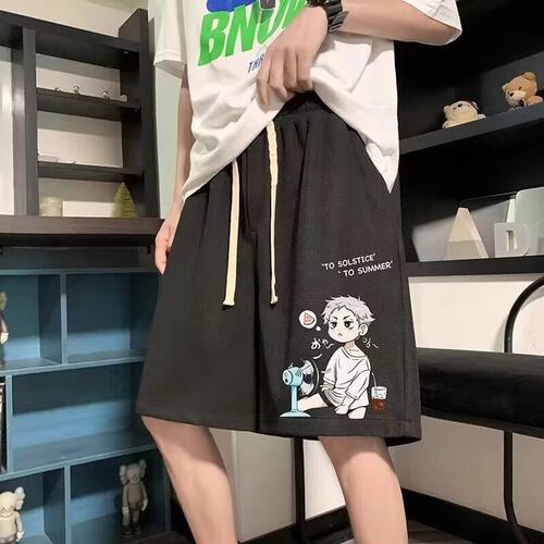 纯棉休闲短裤男夏季薄款透气印花