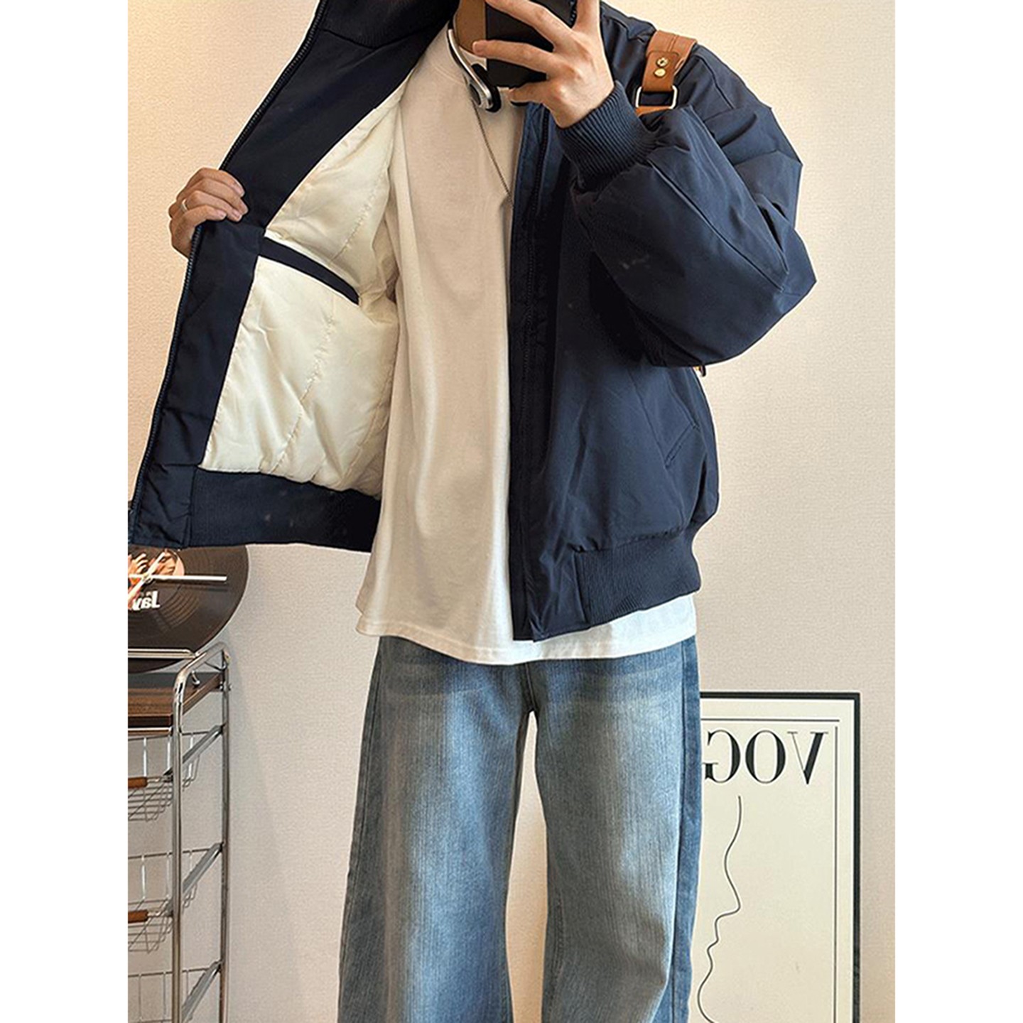 羽绒服男保暖飞行员夹克工装外套