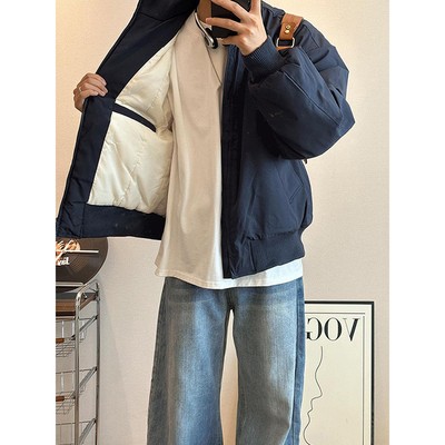 羽绒服男保暖飞行员夹克工装外套