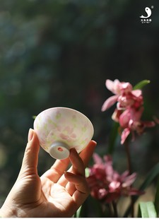 玉兰满花小宛杯 大鱼美器 手工主人杯单杯女士茶杯景德镇陶瓷手绘