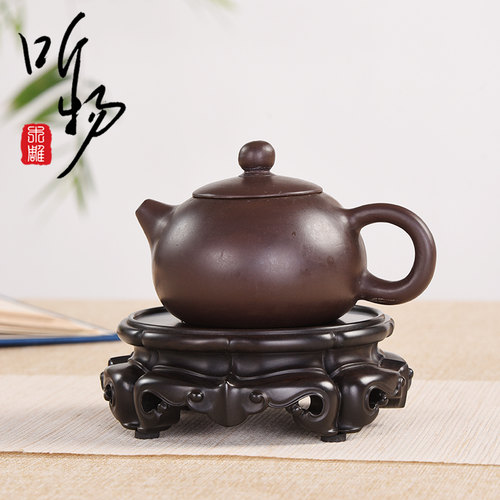 南通紫光檀精工茶壶盆景印章底座