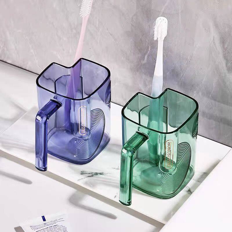 轻奢漱口杯情侣牙刷杯洗漱杯子透明牙膏牙刷收纳盒家用牙具牙缸杯