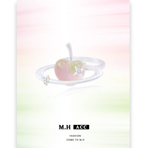 苹果行星戒指女轻奢高级感小众原创设计精致可调节开口食指戒指环