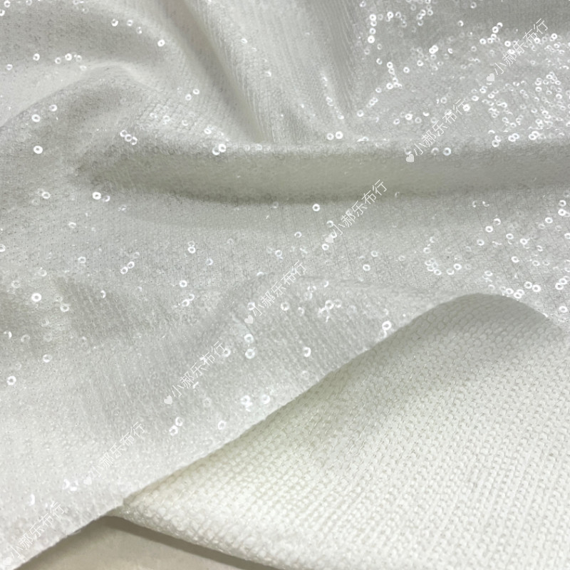 纯白色小亮片花瑶布料 连衣裙汉服演出设计师手工DIY春夏热卖面料