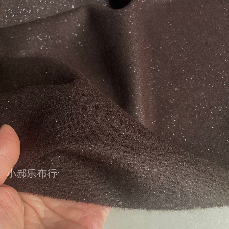 深咖啡色银丝羊毛法兰呢布料春秋西装裤子裙子设计师服装热卖面料