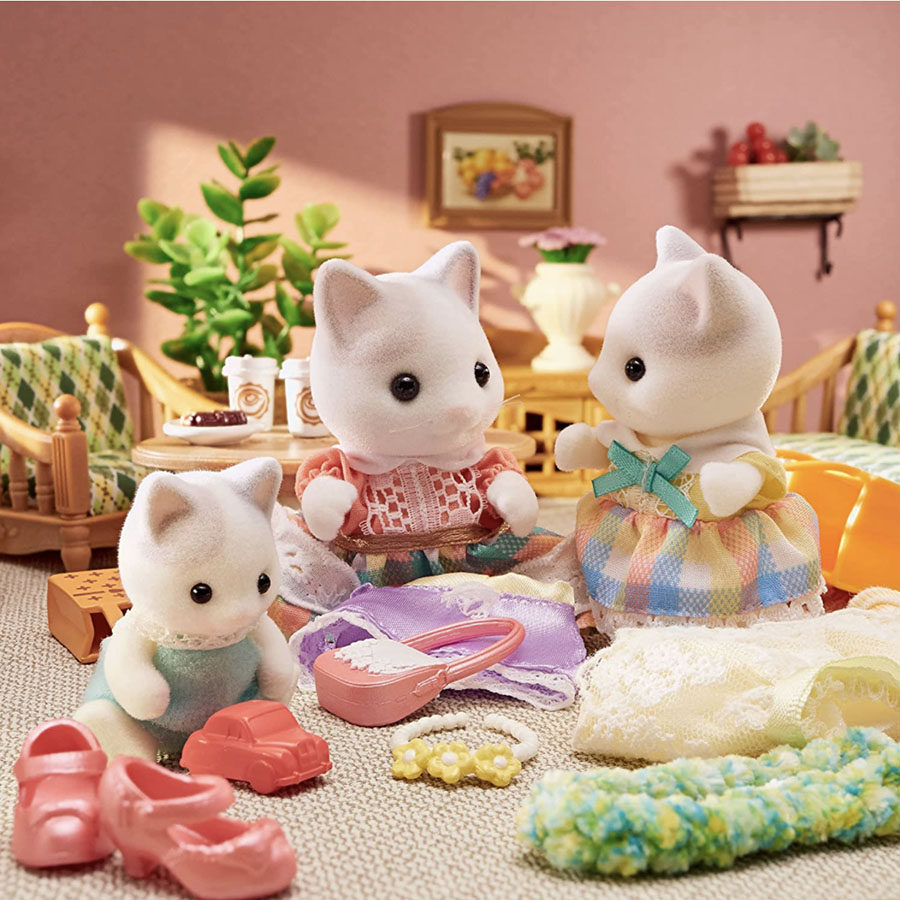 2023森贝儿家族新款过家家植绒玩具公仔拿铁猫拉丁猫家族