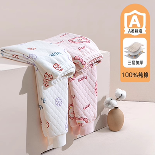 三层加厚儿童保暖裤女童中大童夹棉女孩纯棉秋裤打底长裤冬季睡裤