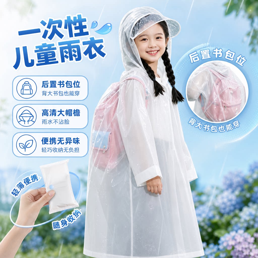 【无异味】大帽檐可背书包小学生图片