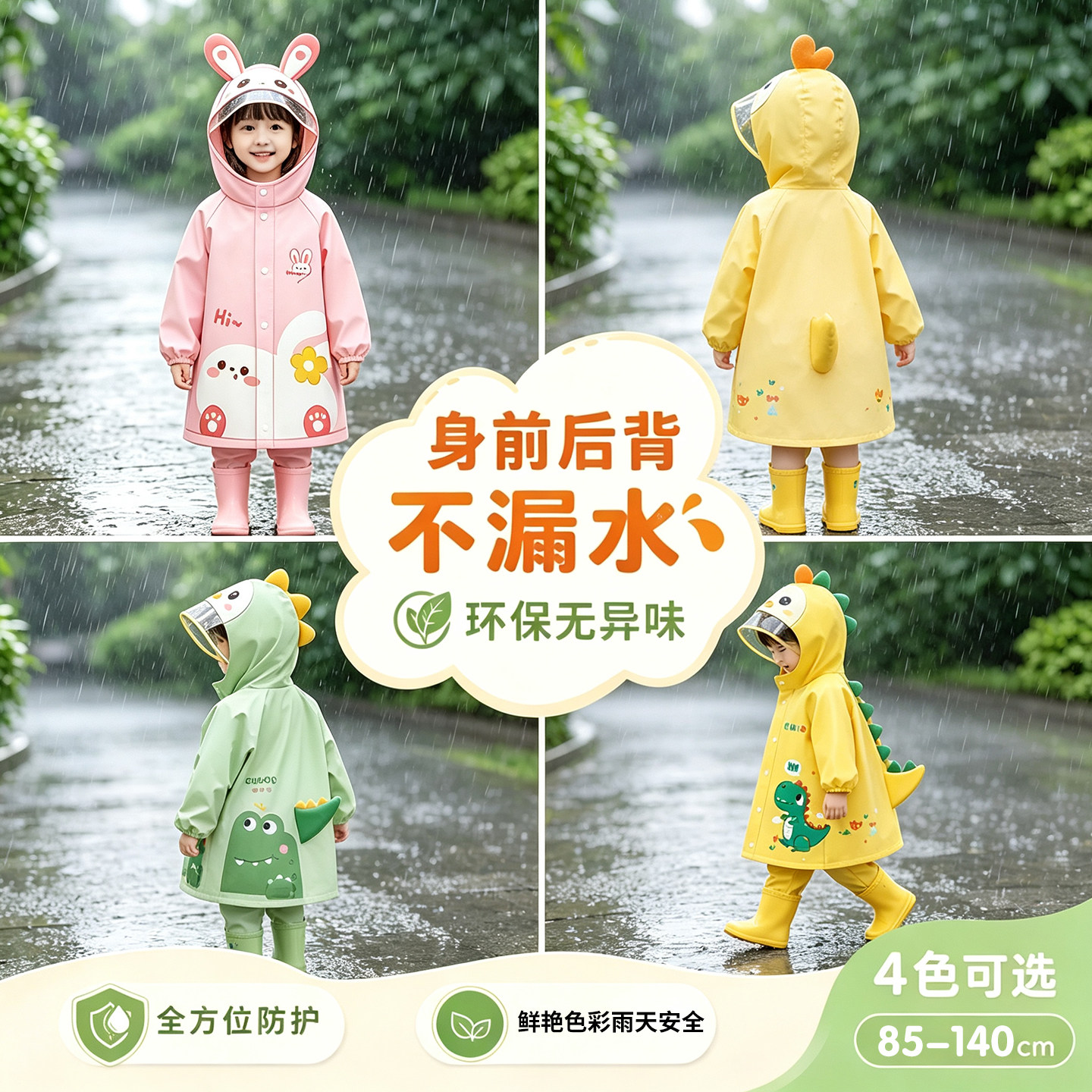 儿童雨衣男童女孩2岁小学生专用图片