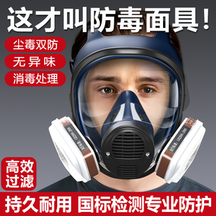 防毒面具全面罩防工业粉尘实验室专用头罩防护罩甲醛过滤高级生化